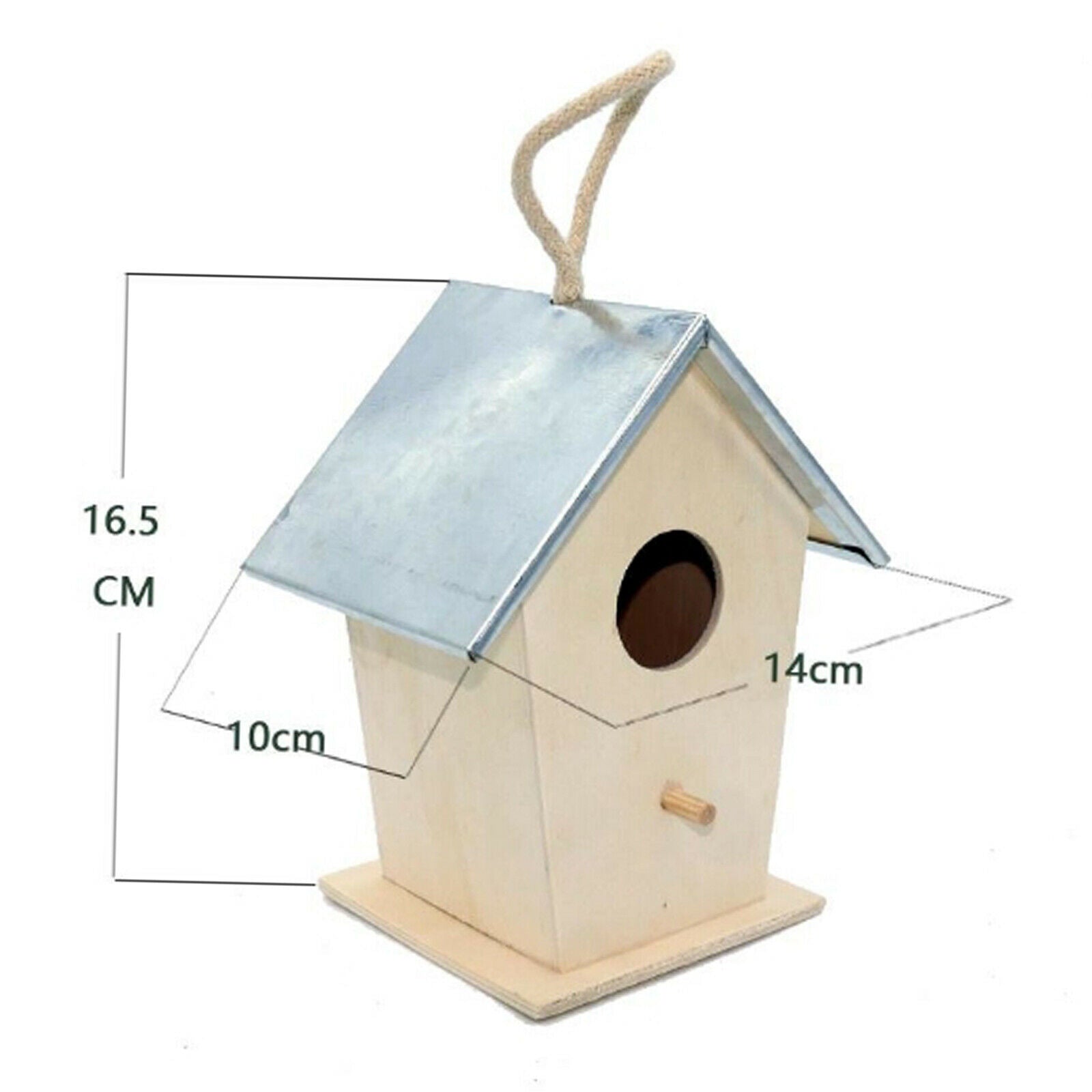 Wooden Hanging House Mini Bird Nest Woodhouse for Bird Cage Resting Place