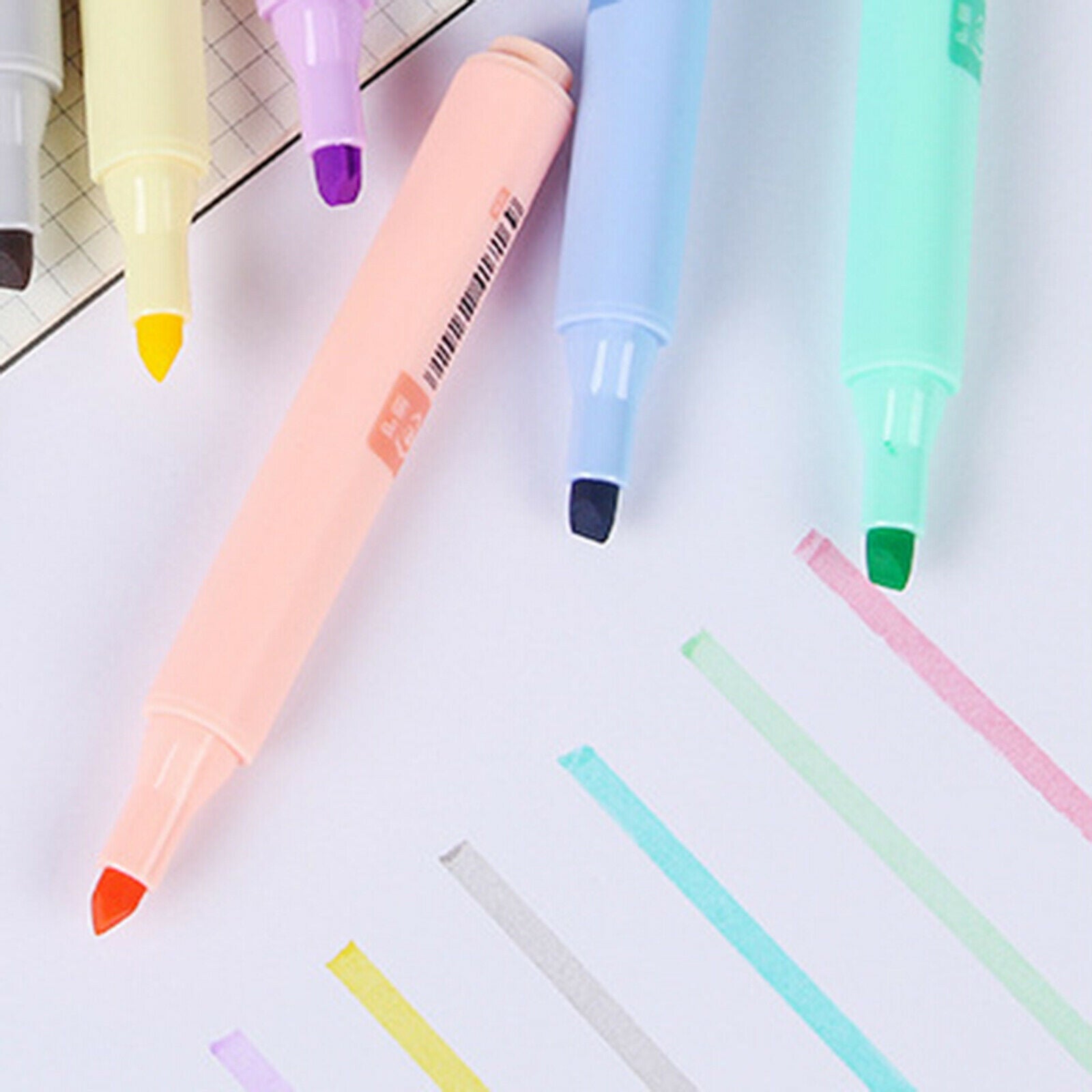 8Pcs Fluorescence Marker Graffiti Drawing Chisel Tip Paint Pens Diary Art