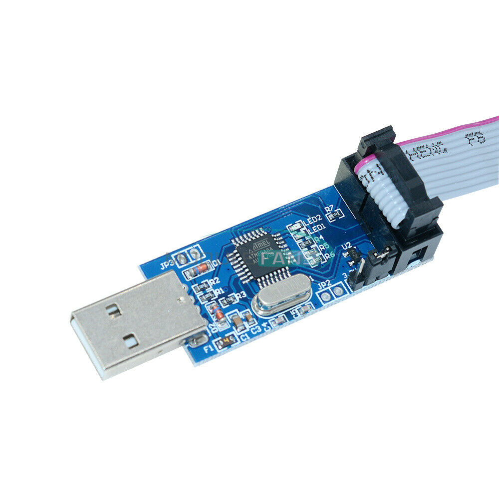 2PCS USB ATMEGA8 ATMEGA128 USBASP USBISP AVR Programmer Adapter 10Pin Cable 3.3V