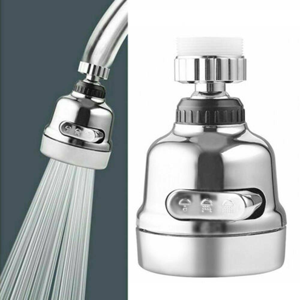 360 Rotary Faucet Booster Kitchen Filter Water Saving Tap Diffuser Device New