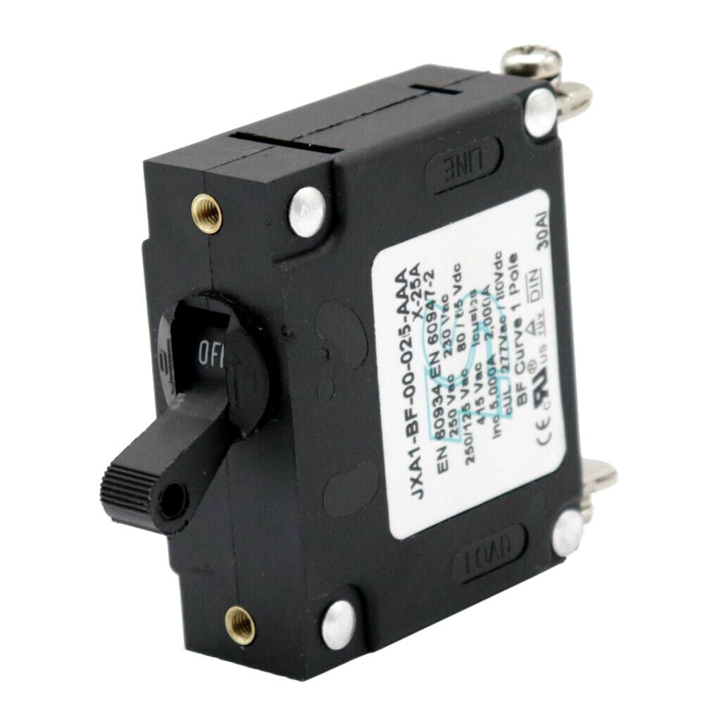 25A Black Circuit Breaker Car Truck Stereo Audio Inline Replace Fuse