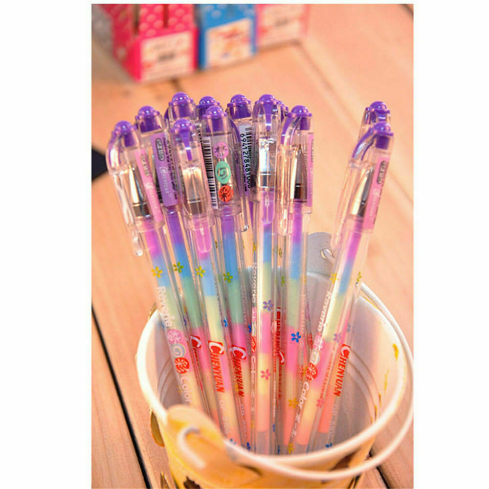 1pcs 6 colors cute gel pen Markers for Office Novelty Ink Pen chalk Student Gift