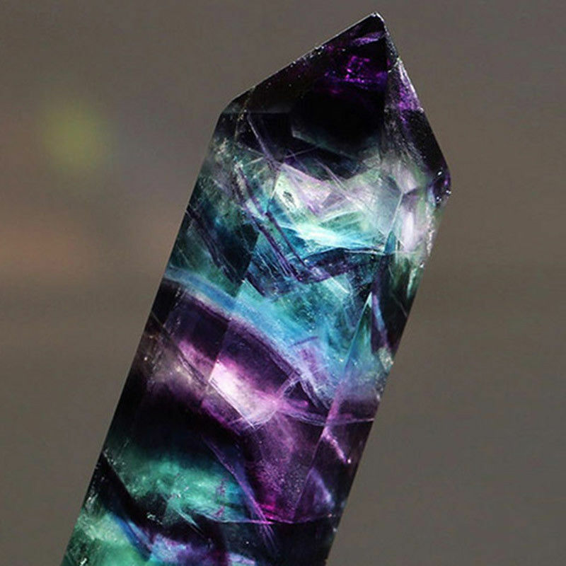 Colorful Natural Fluorite Quartz Crystal REAL Wand Point Healing 30-60mm STONE