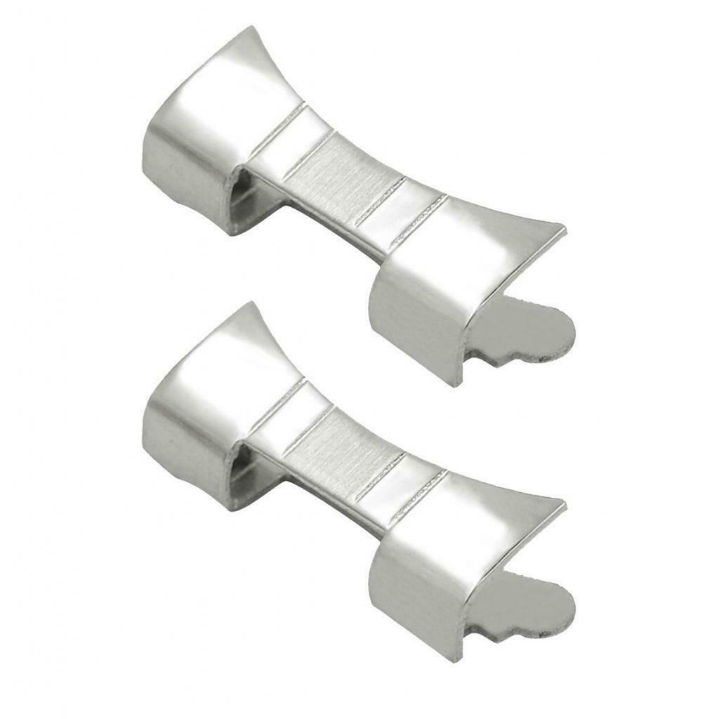 2 Piece Premium Stainless Steel Watch Strap Link Curved End Repair Part 19mm