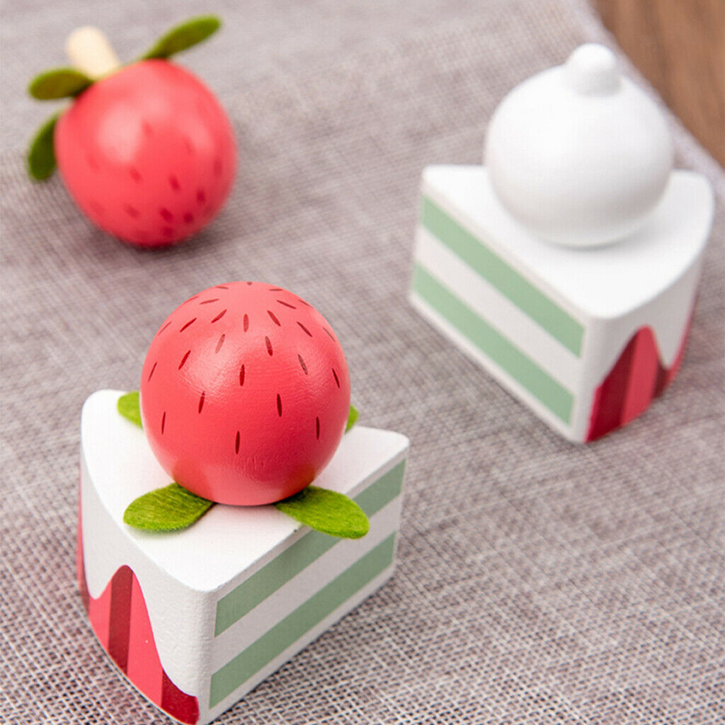 Wooden Play Food Pretend Cake Toys for Kids Boys Girls 4-6 Play Fun