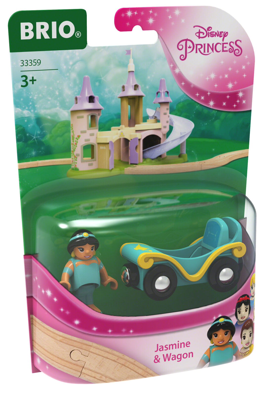 33359 BRIO Disney Princess Jasmine & Carriage Set Wooden Train Track Age 3yrs+