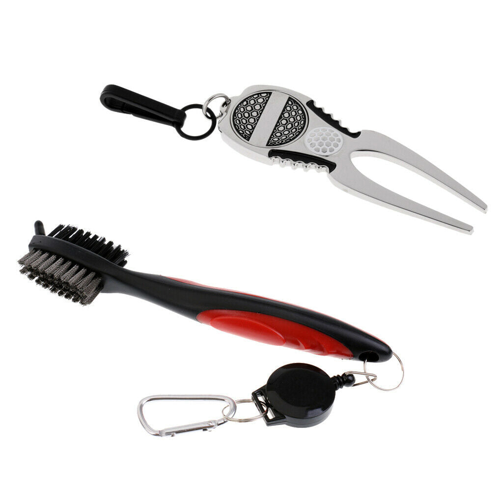 2 Sides Golf Club Brush And Groove Cleaner + Golf