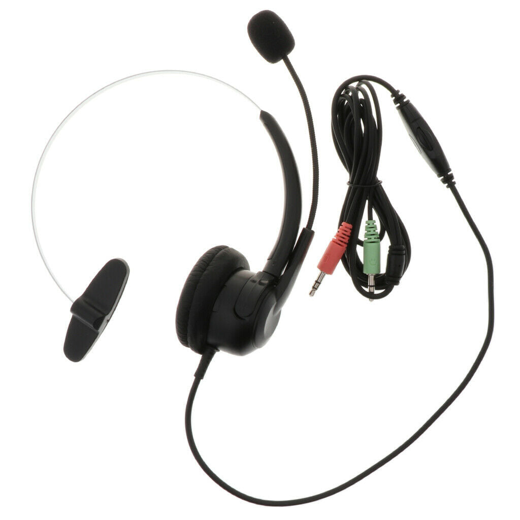 Hands-free Call Center Noise Cancelling 3.5mm Headsets Headphone for Office