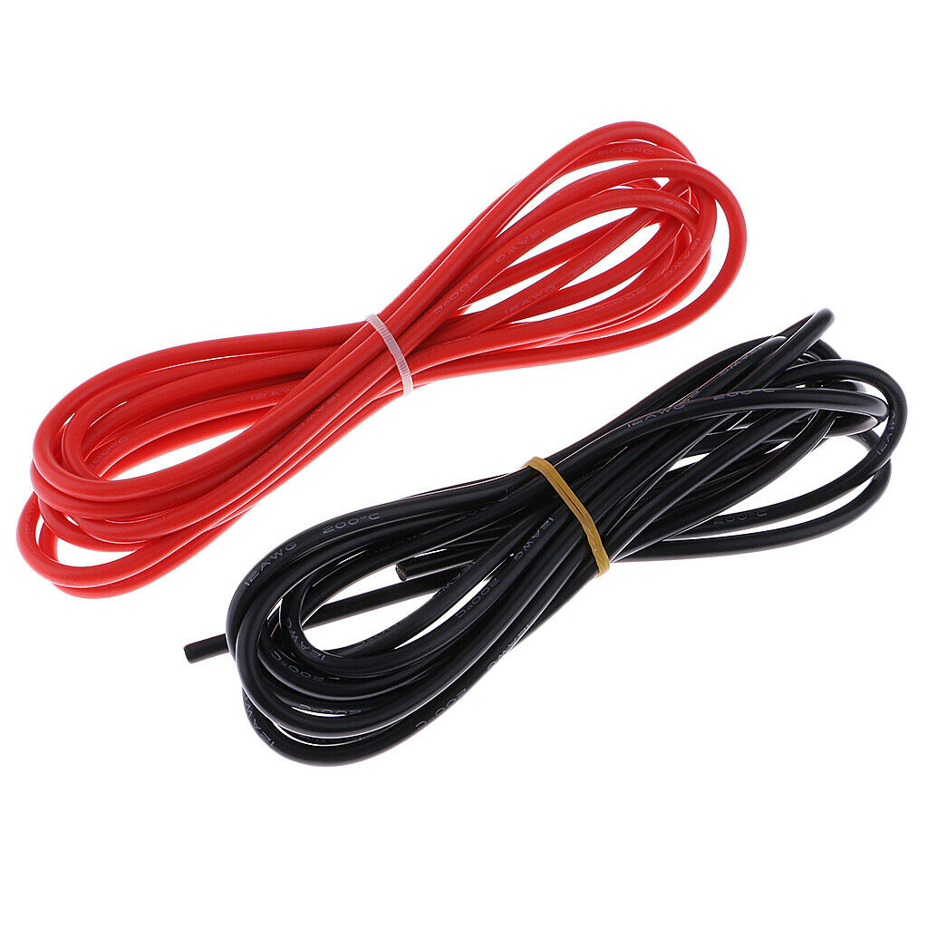 Super Flexible High Temperature Resistant Silicone Wire Black and Red 12AWG