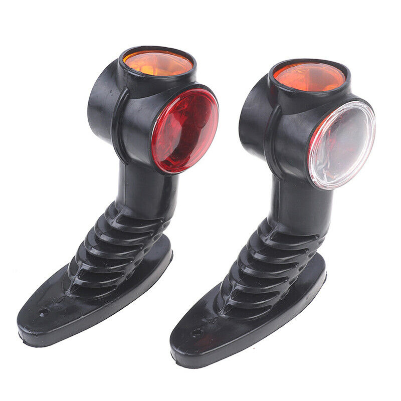 2x Car Truck Trailer 3 face Red Amber White 4 LED Marker Side Light Outline BDA