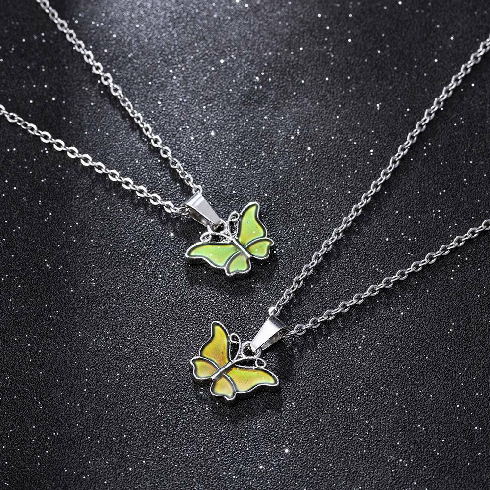 Gorgeous Butterfly Pendant Necklace Temperature Control Color Change Jewelry Hot