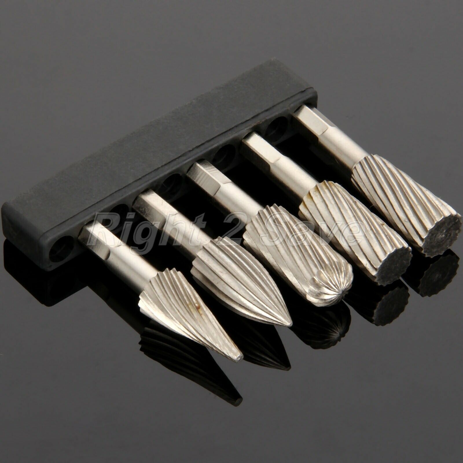 5 X 13MM Head Carbide Rotary Tools Point Burr Die Grinder 6.35mm Shank Kit New