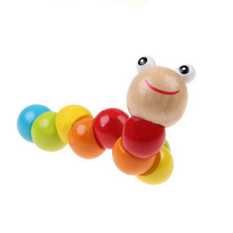 Baby Kids Twist Caterpillar Wooden Toys Infant Educational Development To.l8