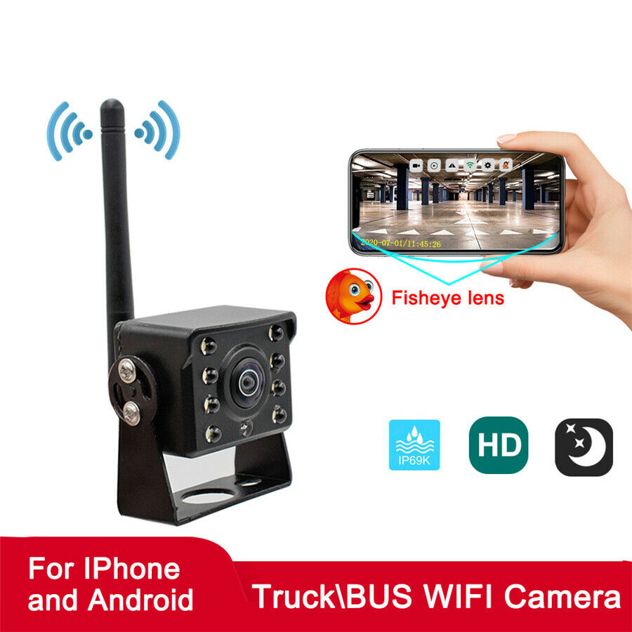 WiFi Wireless Car Truck RV Trailer Rear View Backup Camera CCTV For iOS Android