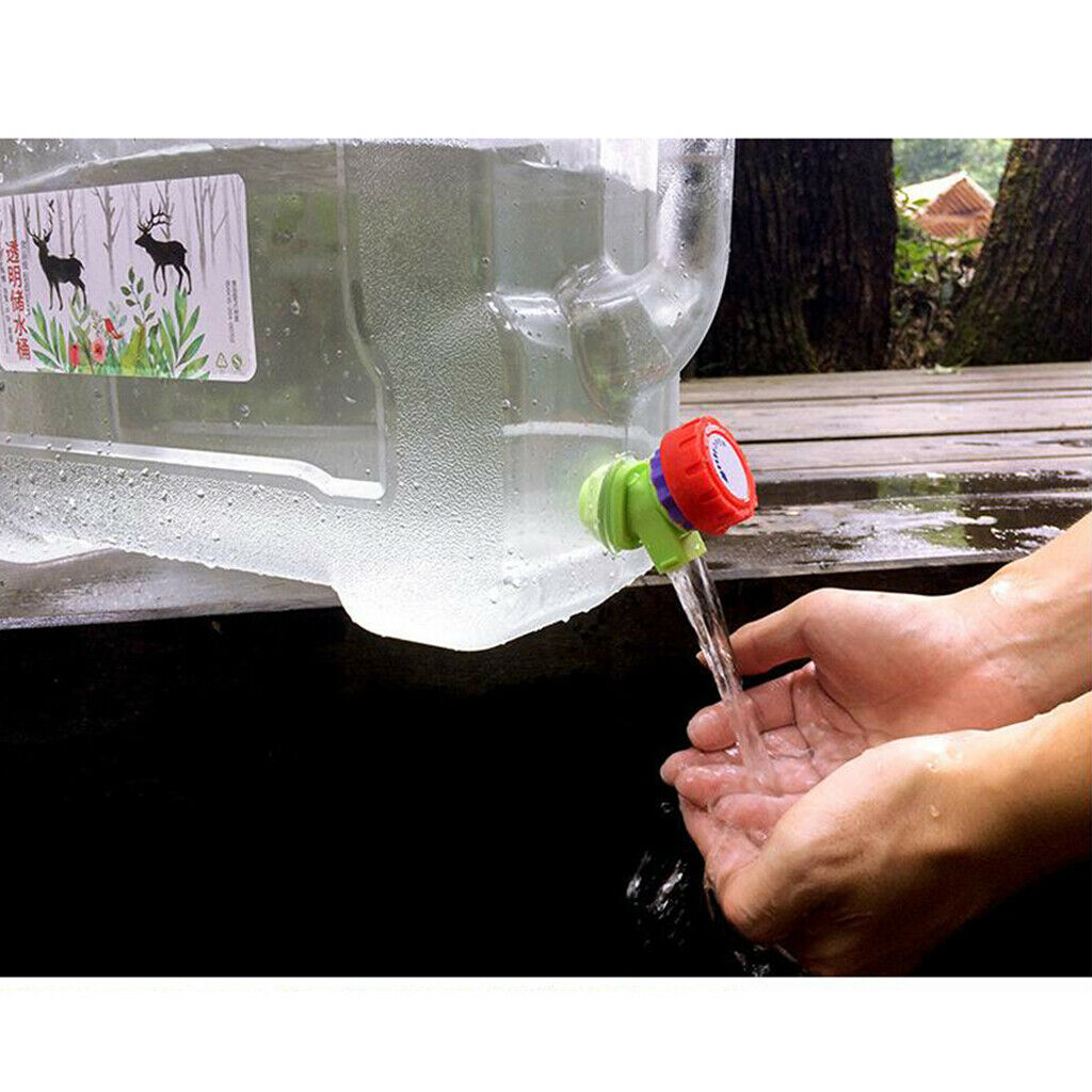 15L Outdoor Camping Car Water Carrier Container w/ Water-tap & 10cm Opening