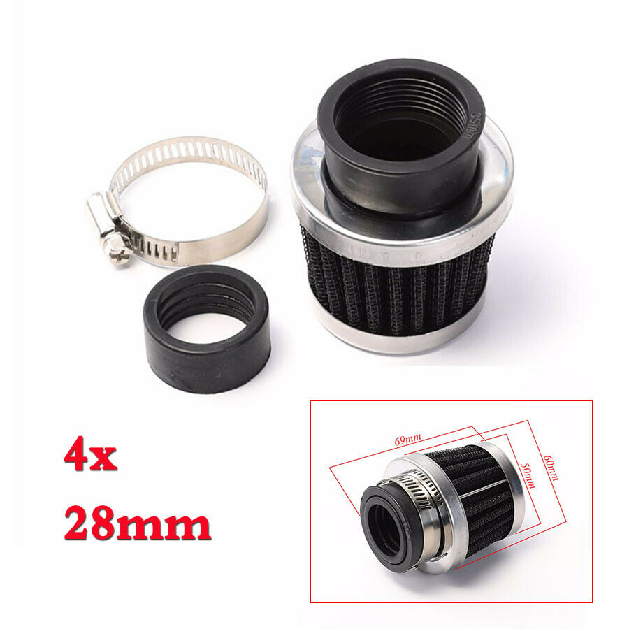 4pcs 28mm Inlet Motorcycle Air Fliter For ATV Quad Pit Dirt bike Go Kart Buggy