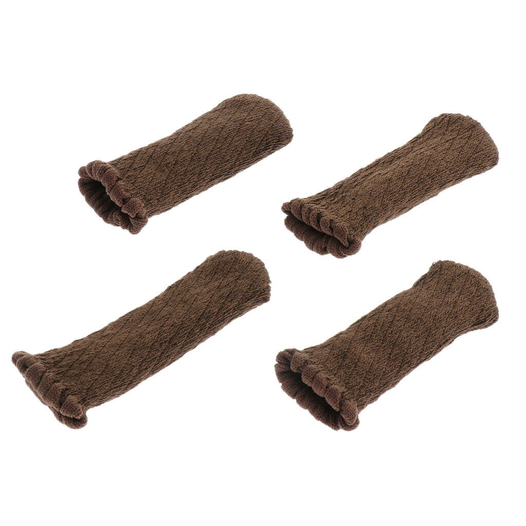 6Colors Woven Cotton 4 Pcs Chair Feet Leg Socks Protector Solid Brown