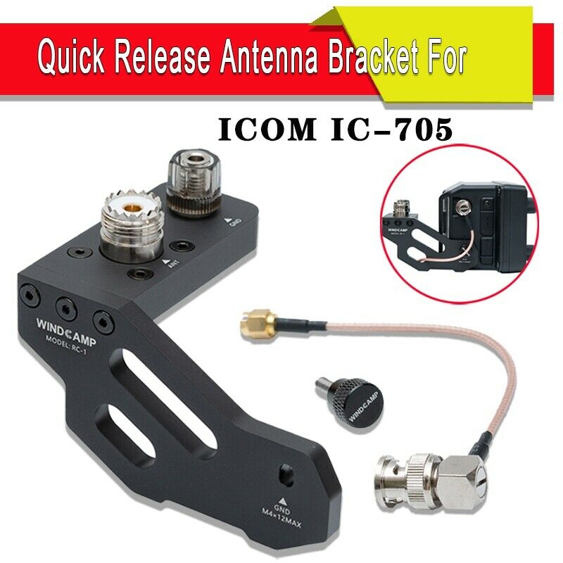 Black Quick Release Antenna Bracket For ICOM IC-705 Portable Shortwave Radio USA