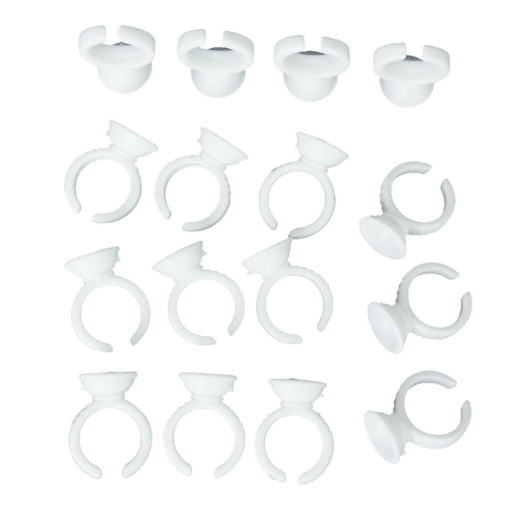 100pcs Eyelash Glue Disposable Tattoo Ink Cups Pigment Holder Ring