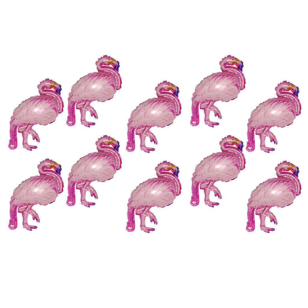 10pcs Tropical Mini Flamingo Foil Balloons Party Decoration