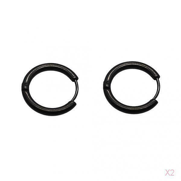 Punk Cool Stainless Steel Small Round Hoop Earring Stud for Men Women 10 mm