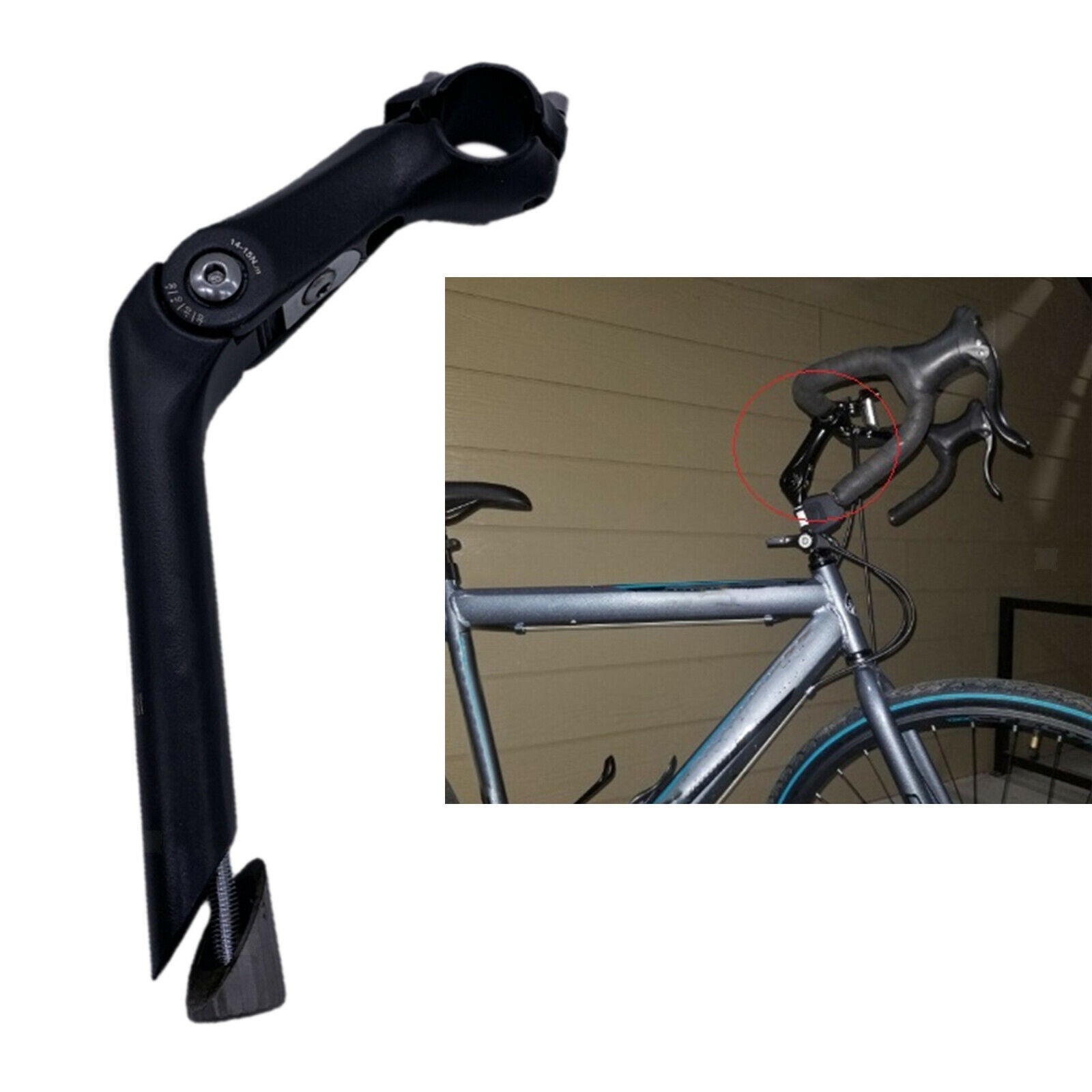 Adjustable 30 Degree Bicycle Quill Stem Bike Riser Gooseneck 25.4mm Stems