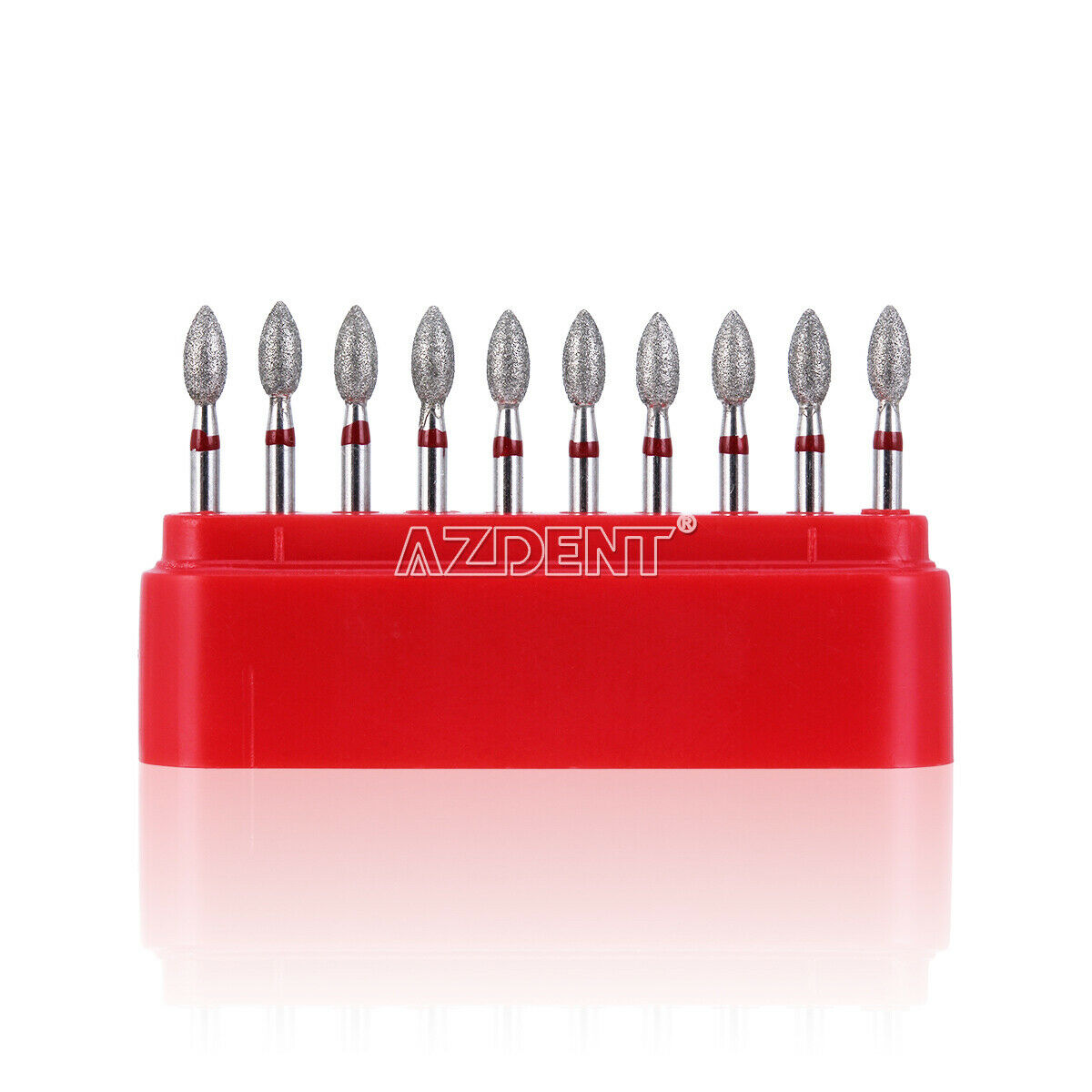5 Box AZDENT Dental Diamond Burs Football Fine #368-023F RED 10pcs/Kit