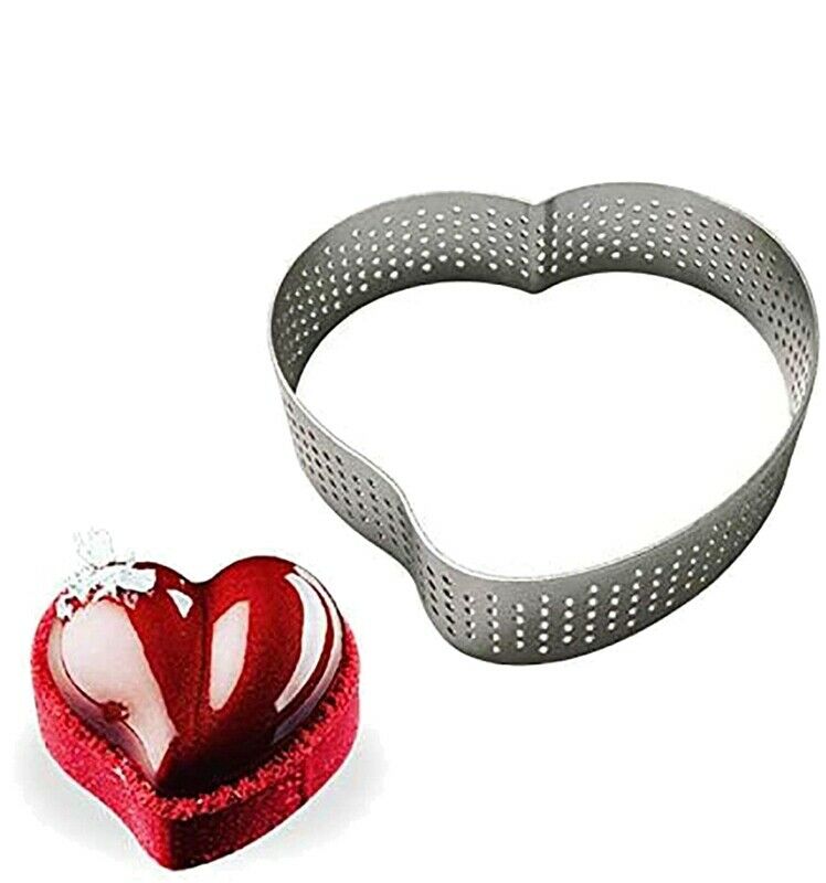 6 Pcs Stainless Steel Porous Tart  Bottom Tower Pie Cake Mould Baking Tools,H1V5