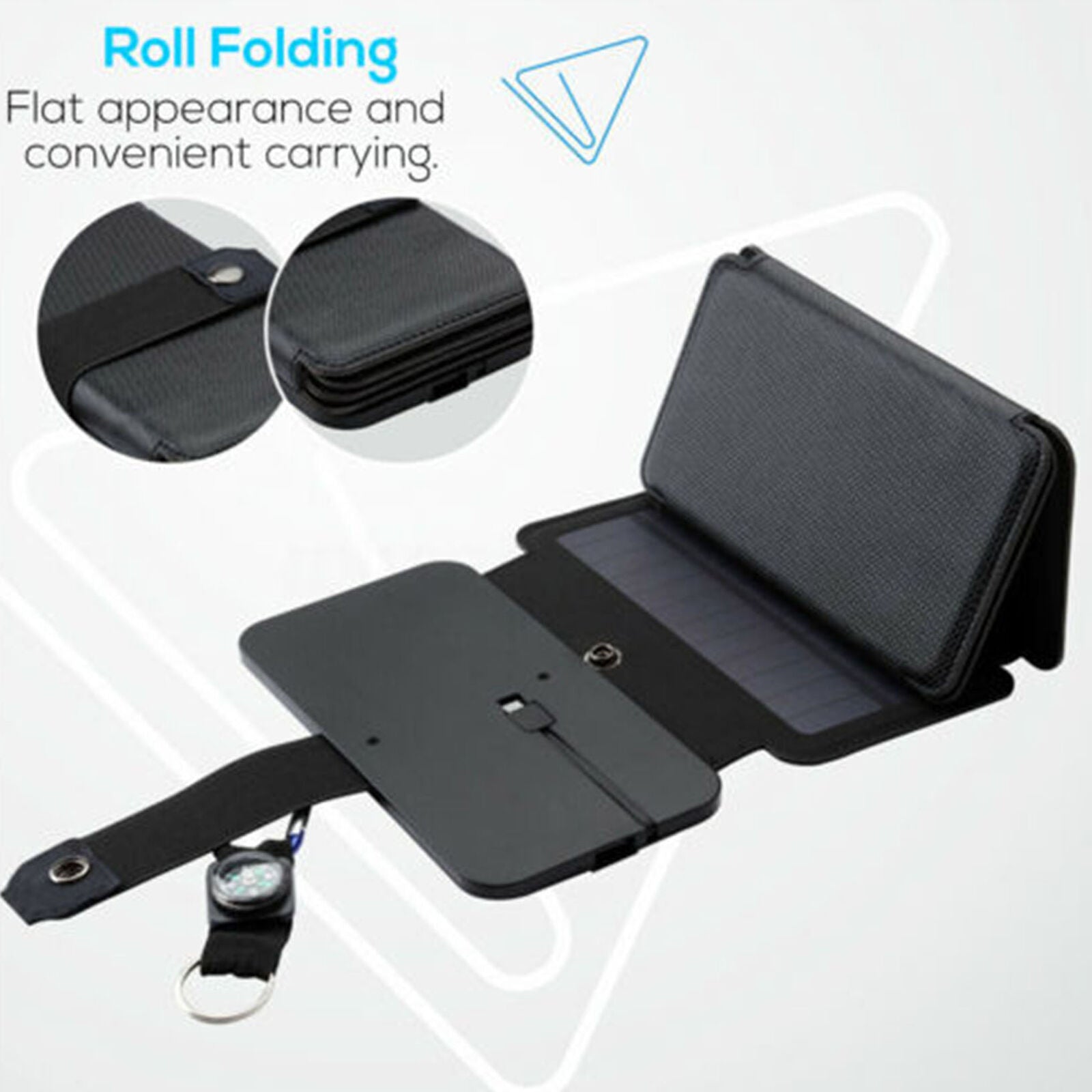 Portable Solar Mobile Phone Charger Panel Power Bank Waterproof Outdoor Camping