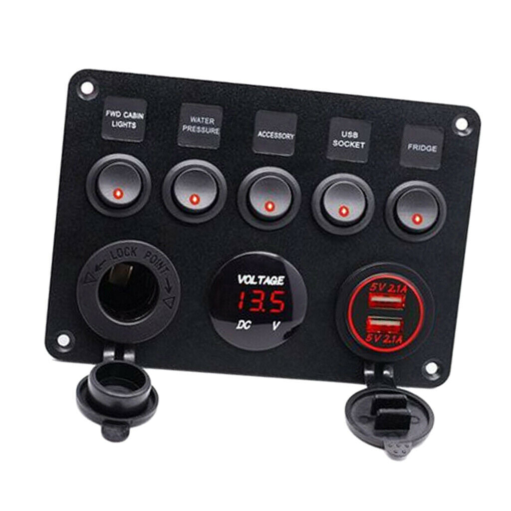 12V Circiut Voltmeter Cigarette USB Charger for Cars Boats, Yachts, Marine