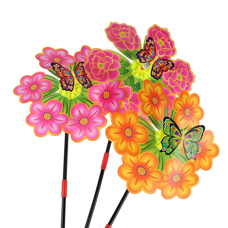 Colorful Flower Pinwheel Windmill Kids Children Toys Garden Party Decorat.l8