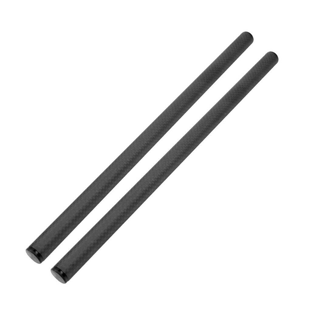 2x 15mm Carbon Fiber Rod 30cm 12" for DSLR Shoulder Rig Rail Support System