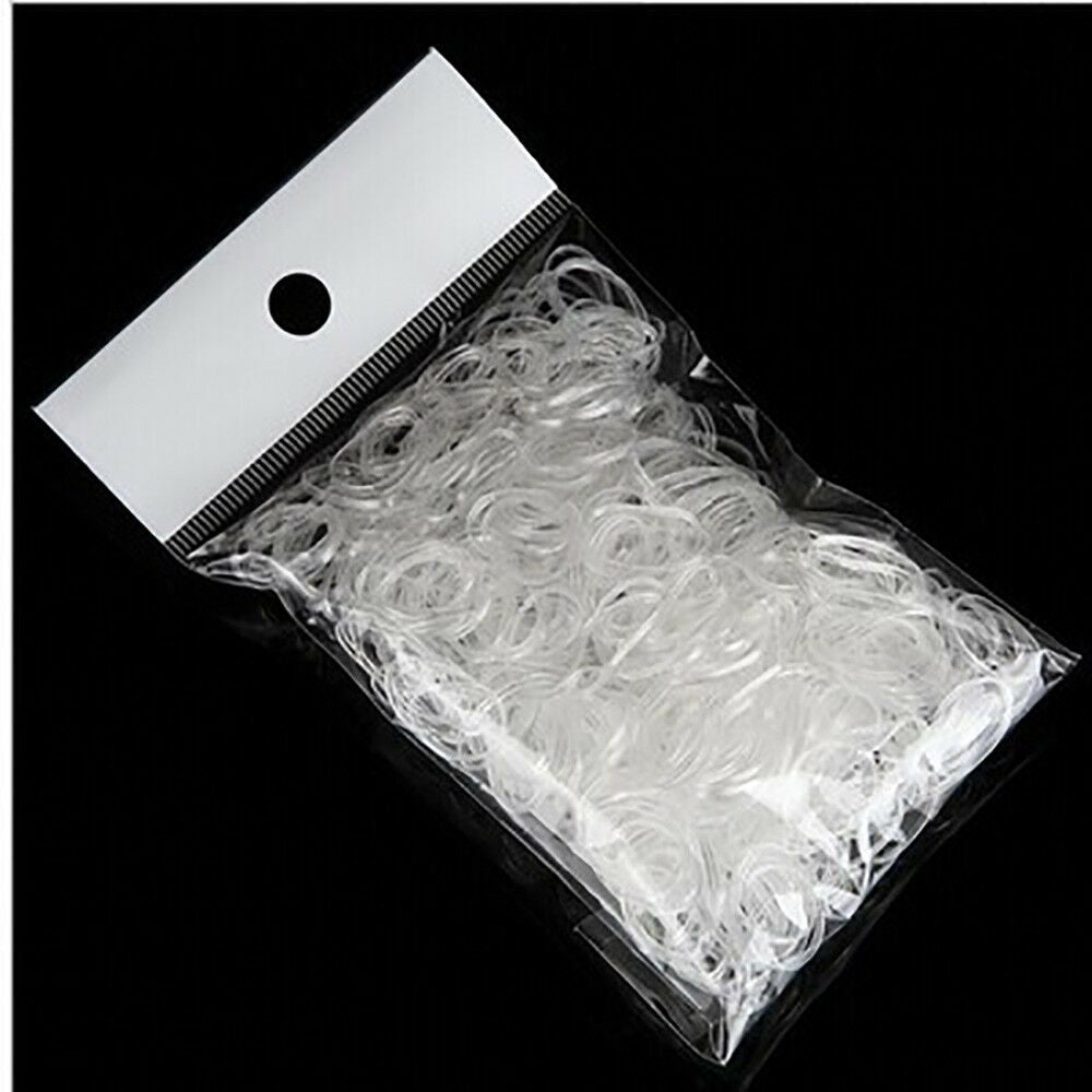 500Pcs Girl Mini Small Clear Rubber Hair Elastic Braids Plaits Braiding Band Tie