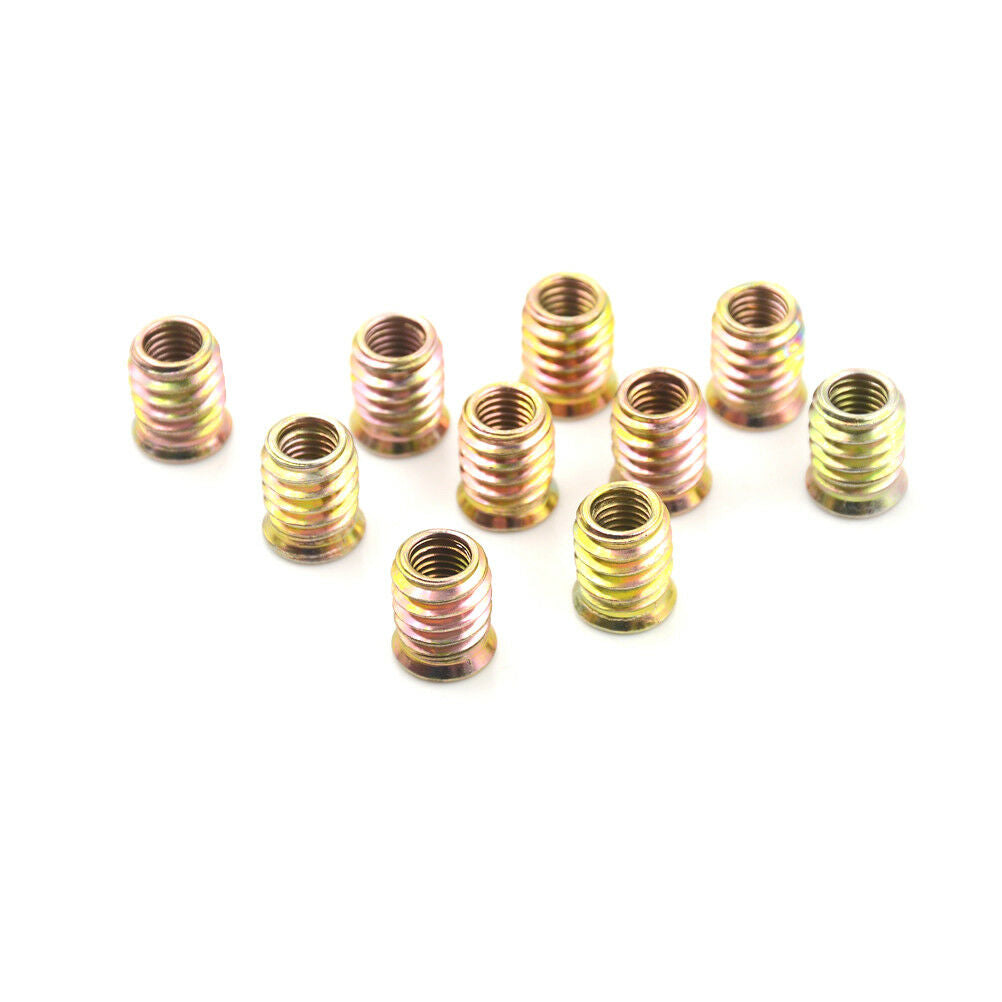 10Pcs Brass M8 E-Nut Wood Insert Interface Screws Hex Socket Nut Fittin.l8