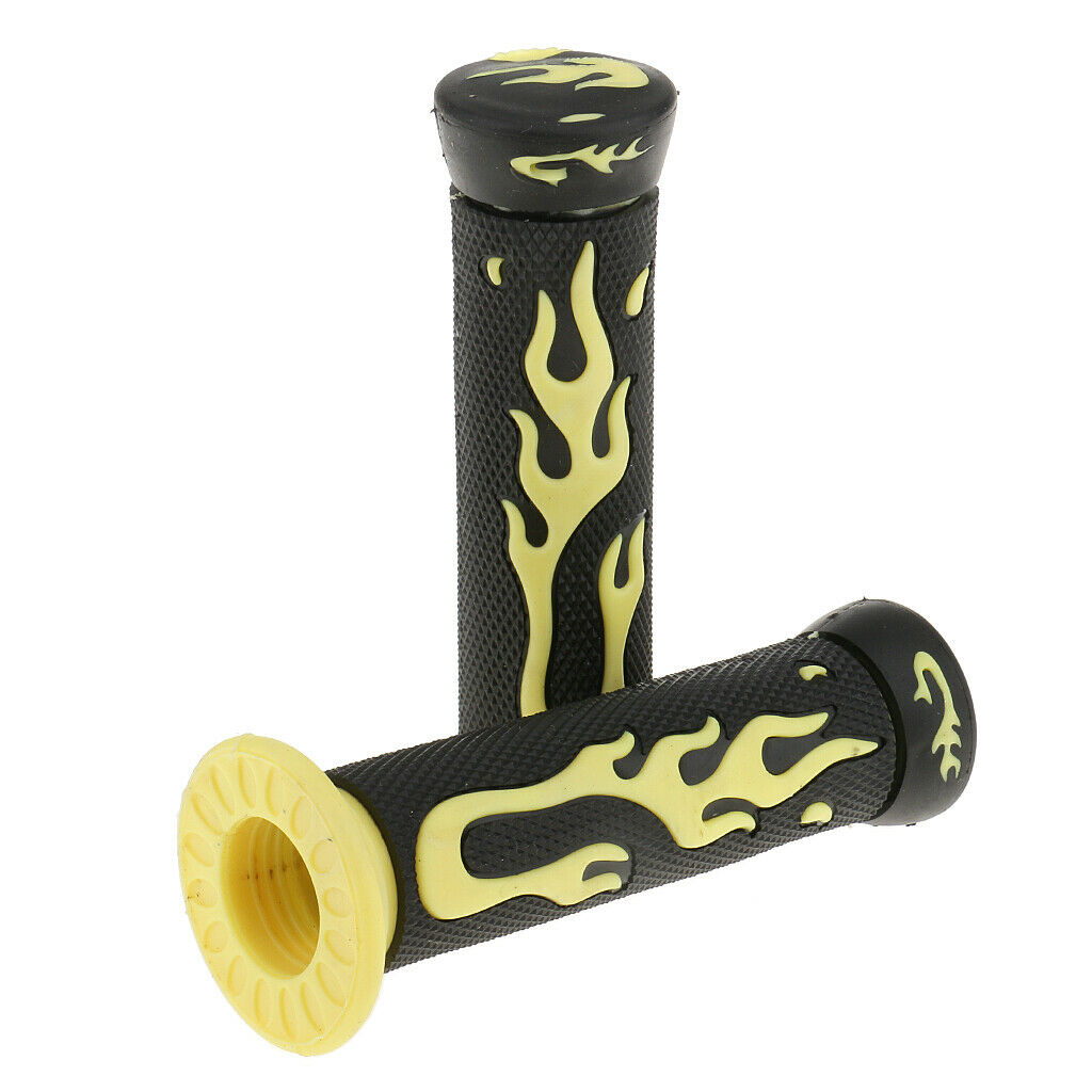2 Pairs Yellow+Red 7/8'' 22mm Motorcycle Scooter Handlebar Hand Grips