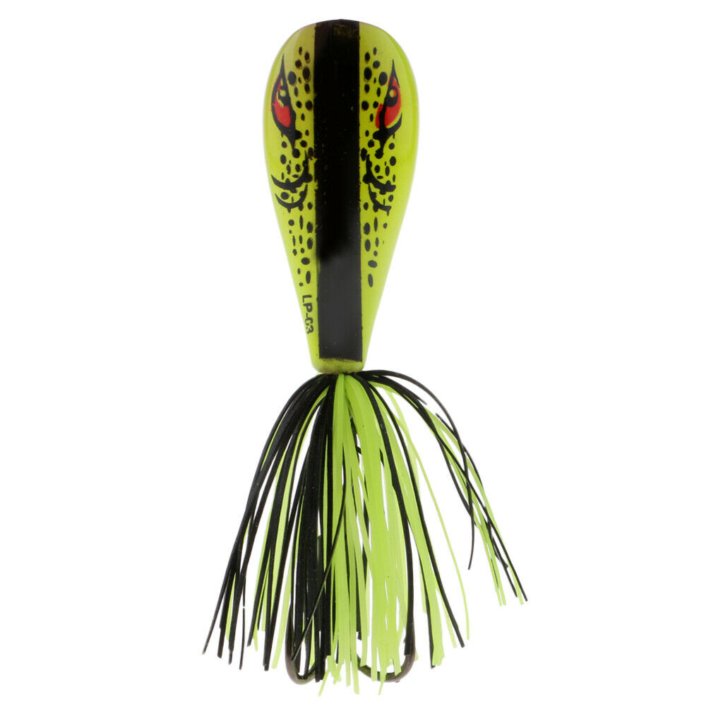 Frog Fishing Lures Soft Topwater Frog Crankbait with Threads Skirts Yellow