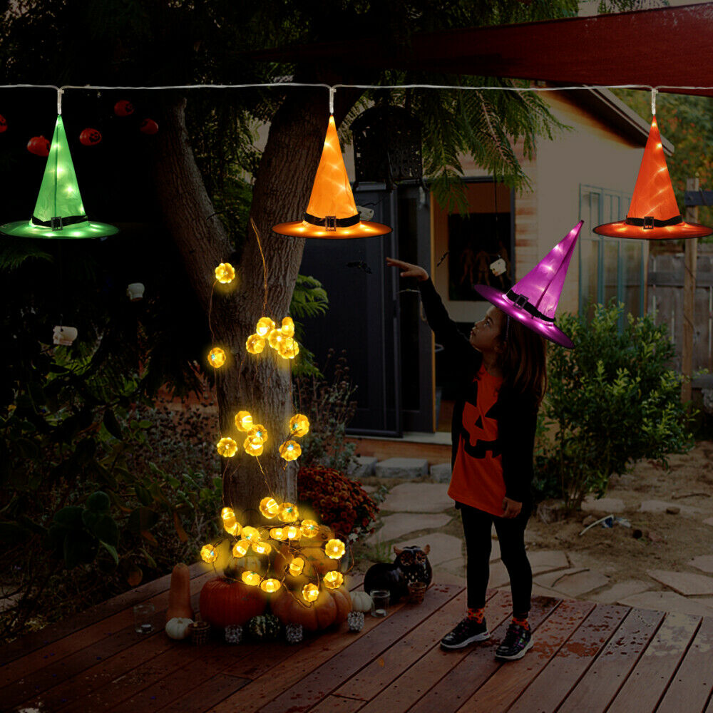 Halloween Witch Hat String Light Battery Operated String Fairy Light 8-Modes