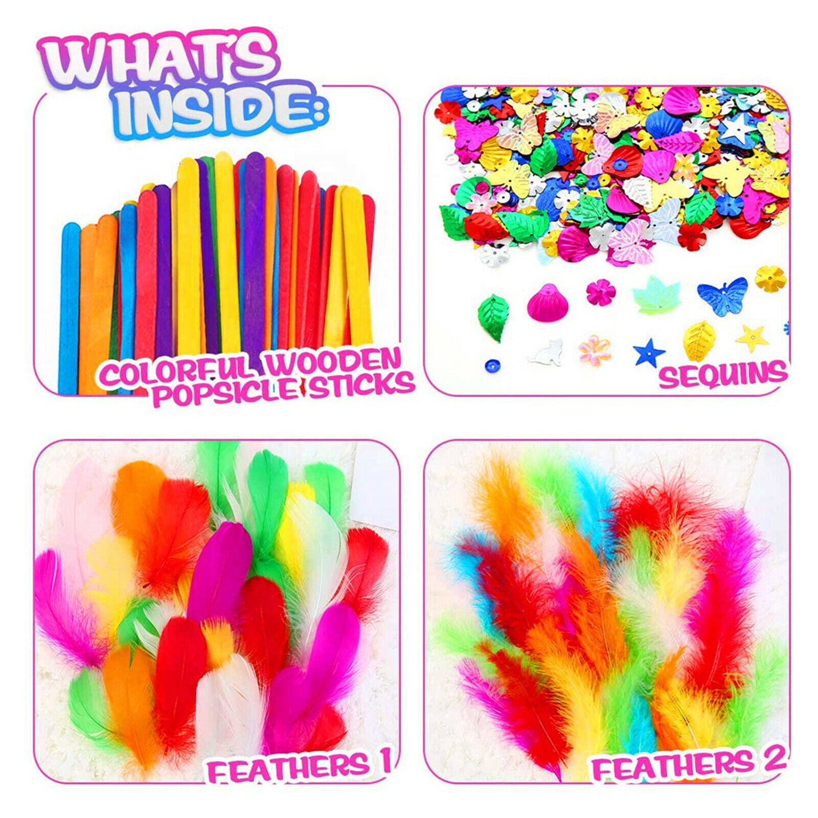 All in One Kids Arts & Crafts Supplies Kit DIY Crafting Collage Material Set