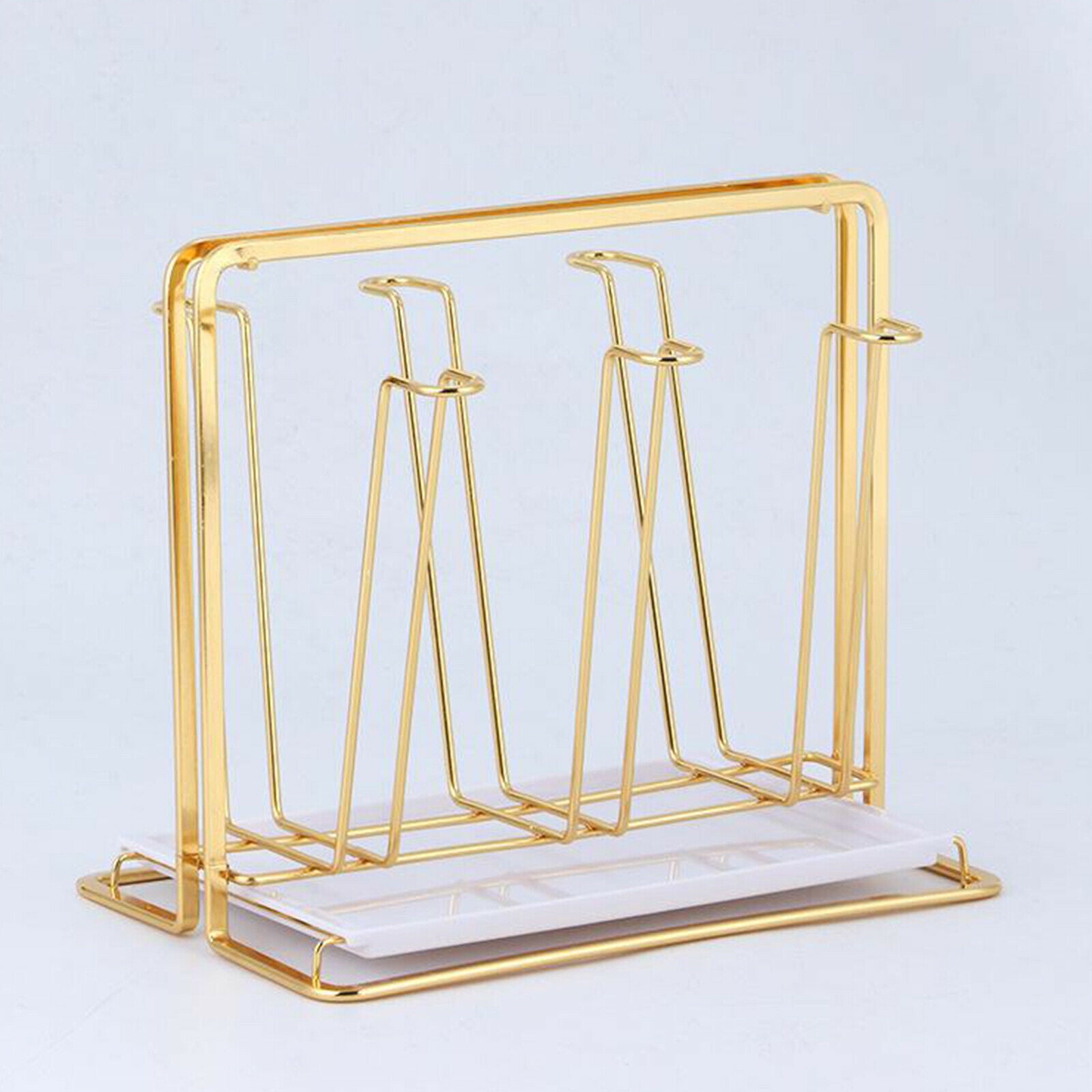 Luxury Golden Cup Drying Rack Hooks Drainer Holder Glasses Bottles Organizer