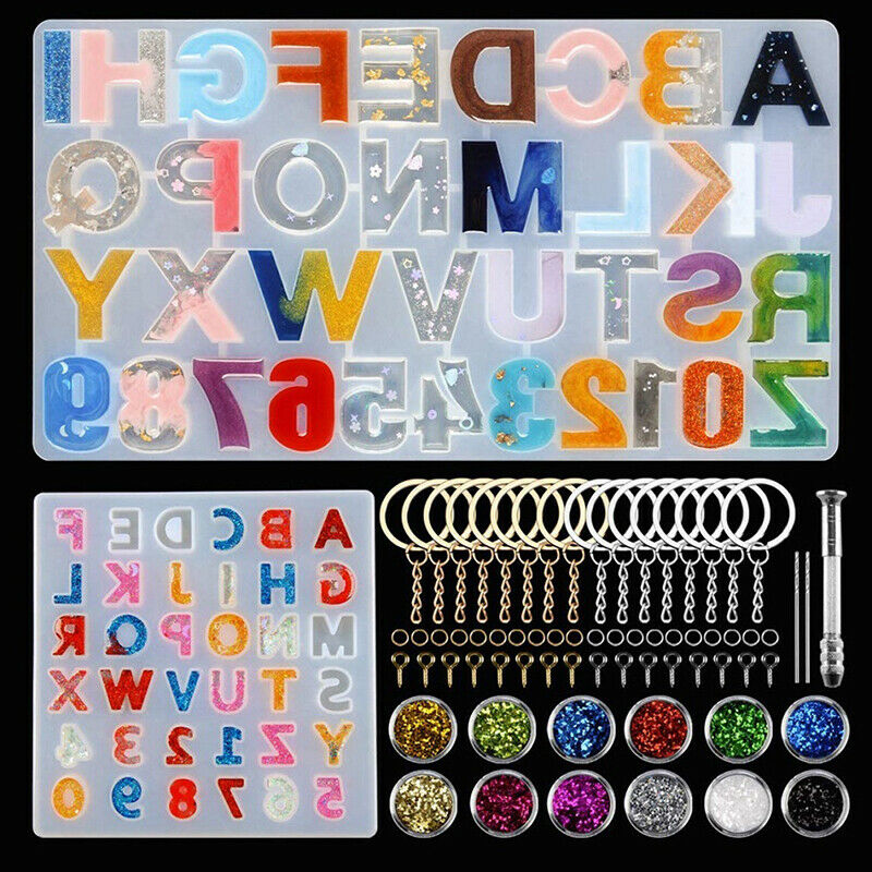 Big small letter pendant key pendant silicone mold set For Jewelry Craft MakBDA