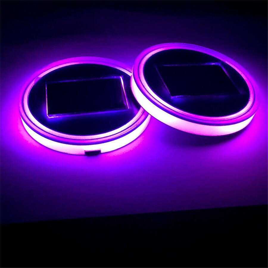 Solar Cup Pad Car accessories LED Light Cover Interior Decoration Lights Fashion
