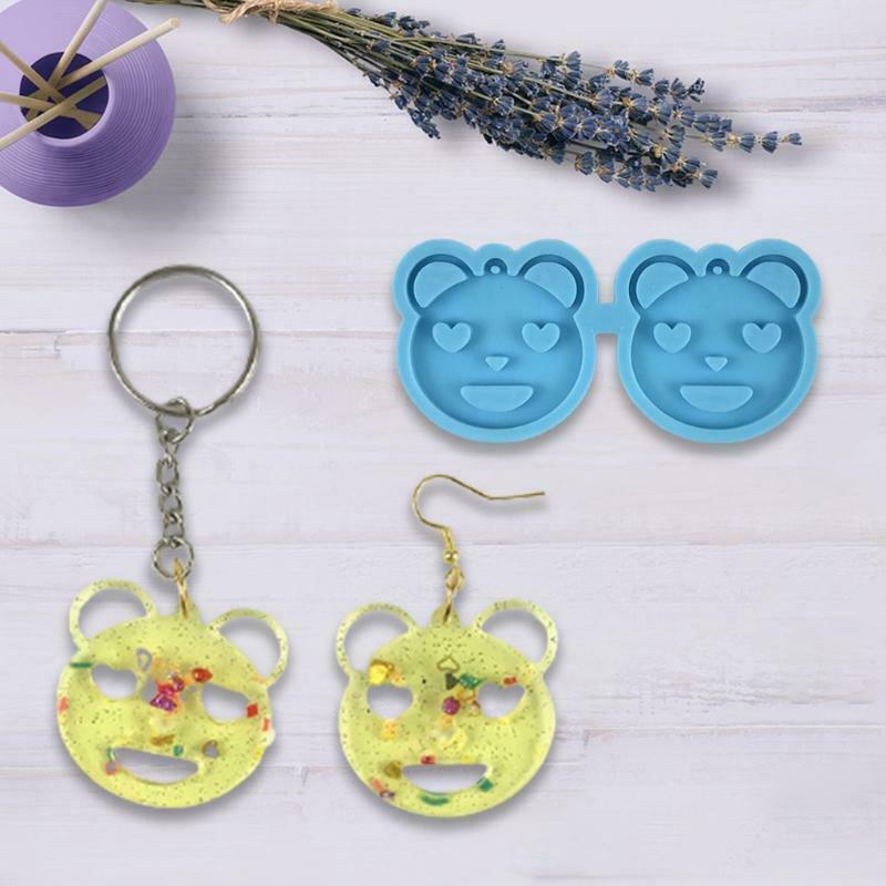Diy Glossy Bears Earrings Ear Studs Decorative Pendant Silicone Mold