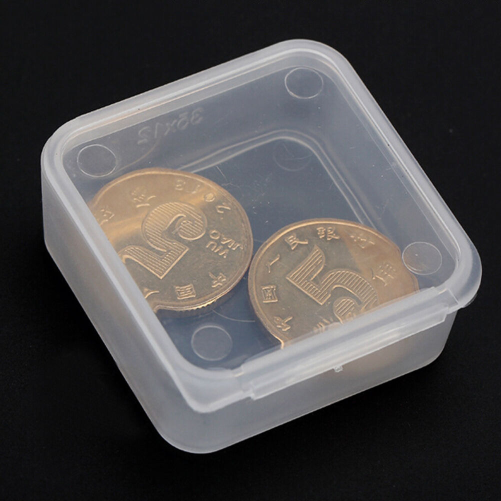 5X Small Transparent Plastic Storage Box  Square Multipurpose displayDEAU