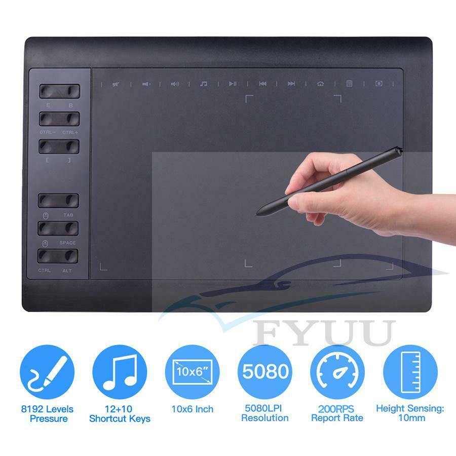 6'' Graphics Tablet 8192 Drawing Tablet Digital Tablet 233 Point Quick Reading