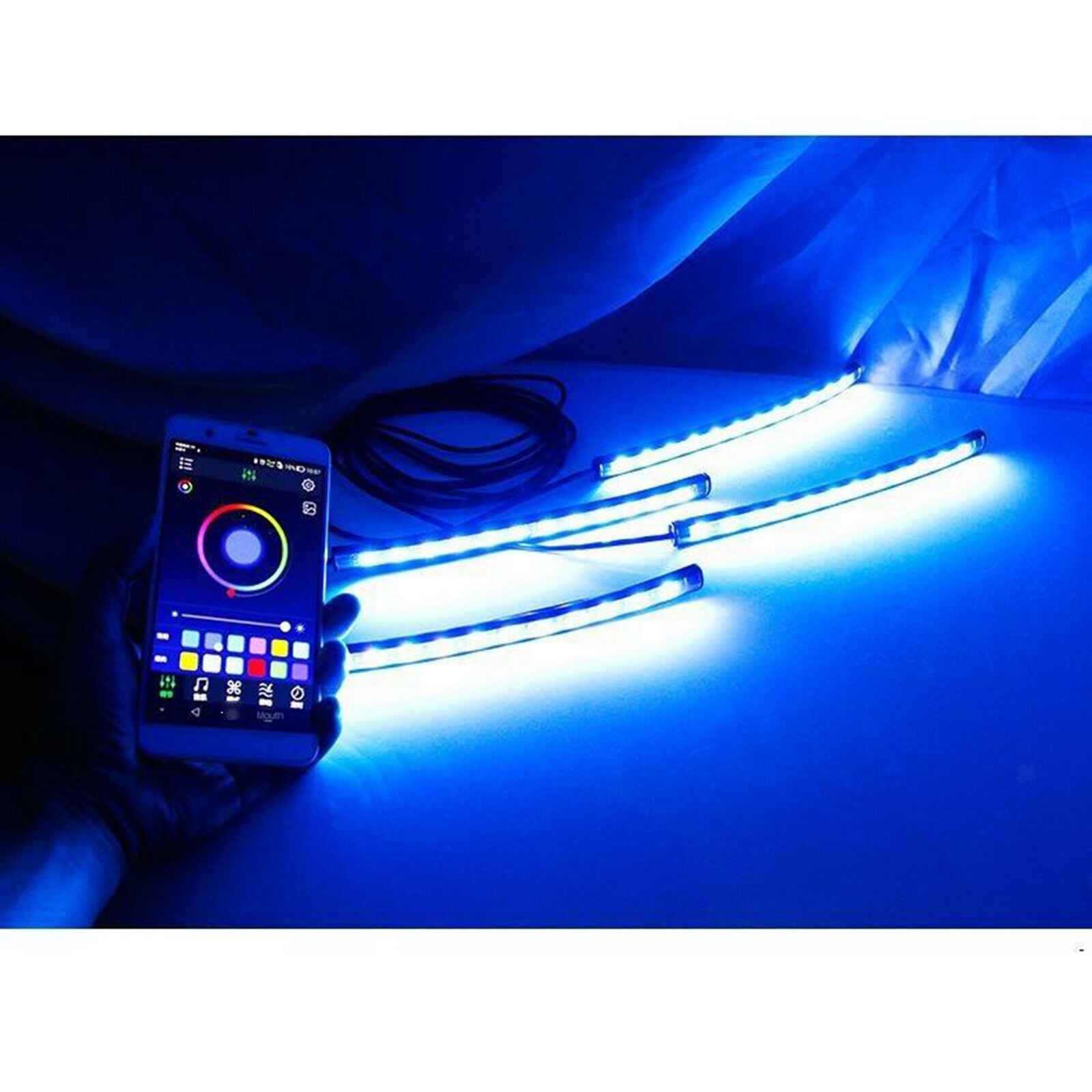 Car Interior Atmosphere Light LED & Remote Control Ambient Lamp 72Led