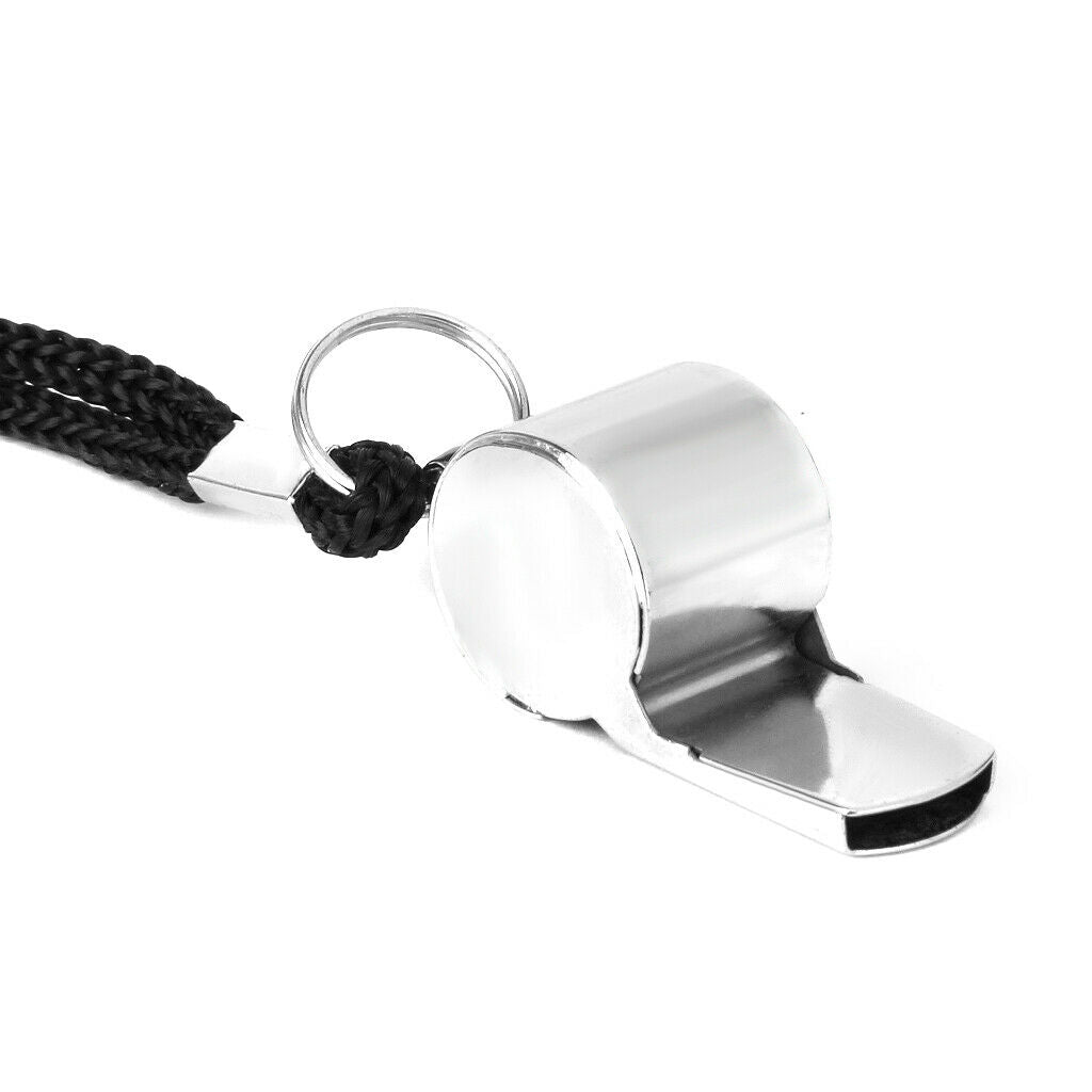 2x Soccer Metal Referee Whistle Lanyard Neck Strap Basketball Football Running