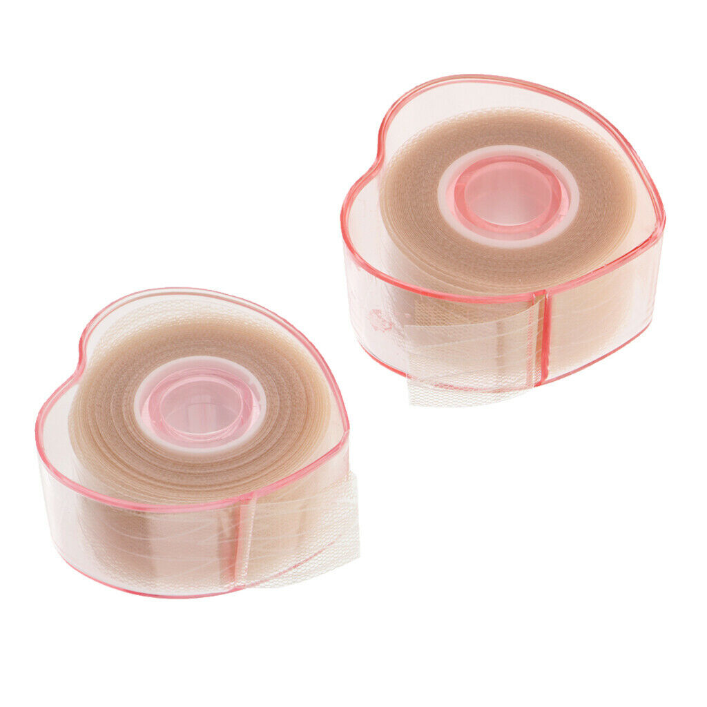 2x Skin Color Lace Eyelid Paste Fiber Instant Droopy Uneven Eyelid Tapes