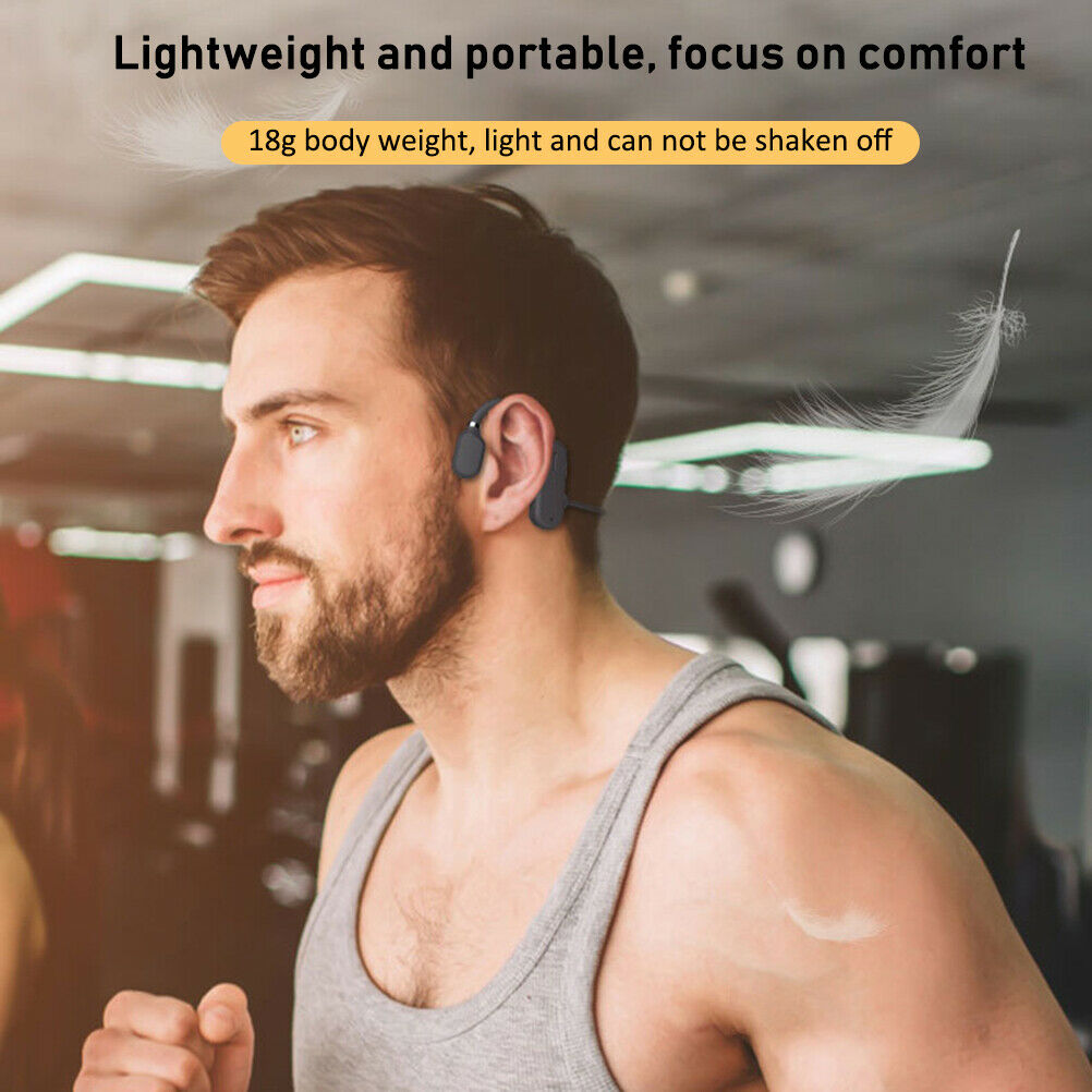 Bone Conduction Headphones with Mic Wireless Bluetooth Open-Ear Earphone Headset