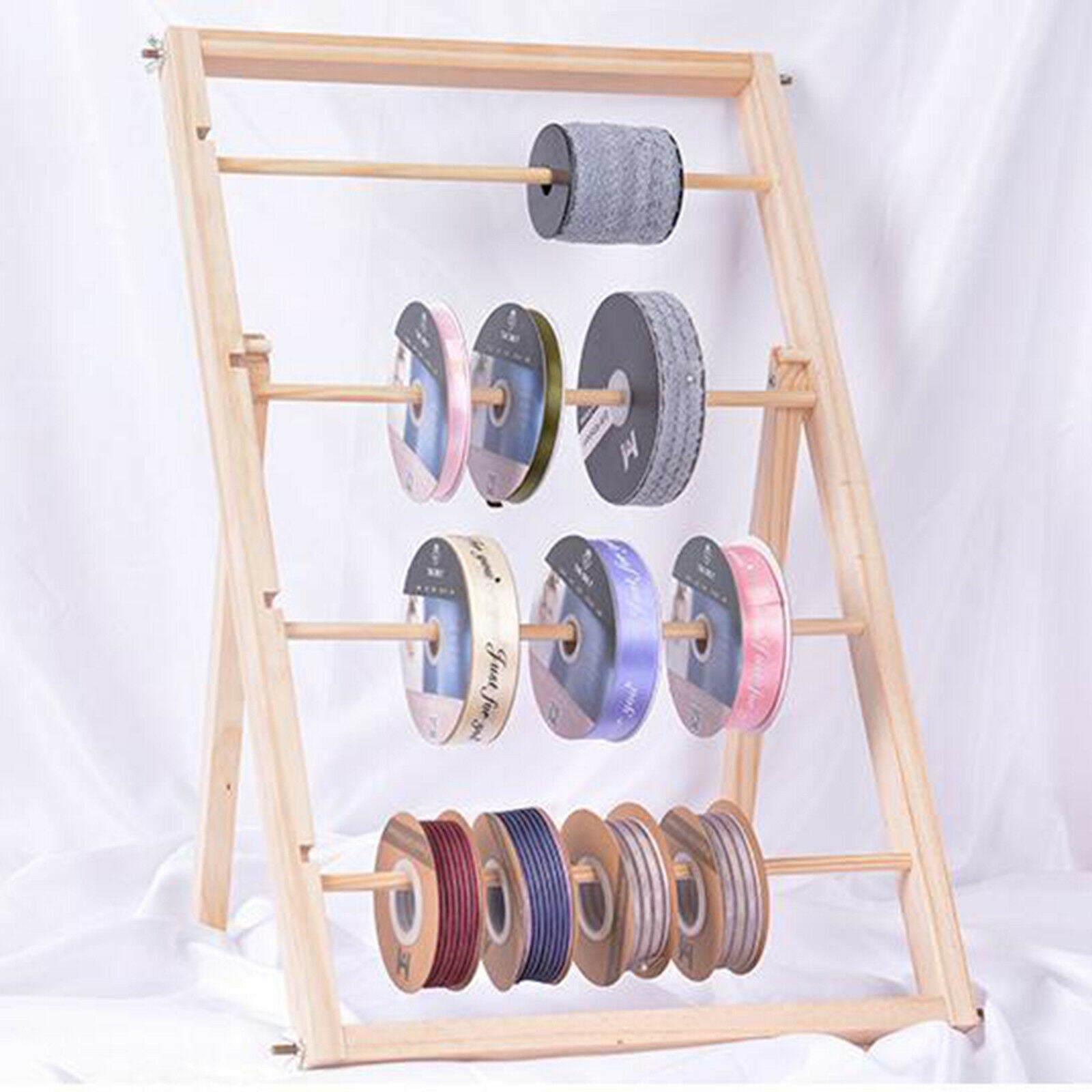 Wood Storage Thread Holder Sewing Organizer Table Curling Holder