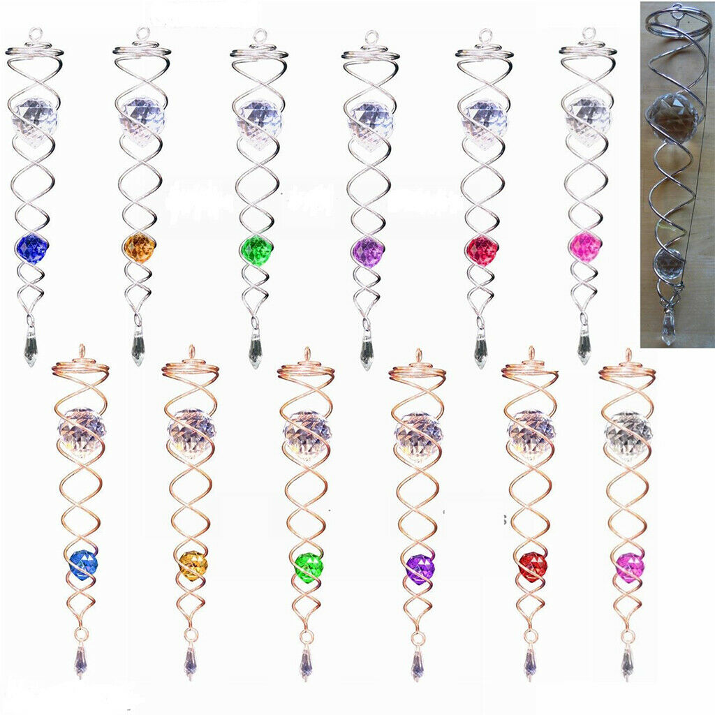 3PCS Crystal Spiral Twisters Wind Twisters Spinner Indoor Outdoor